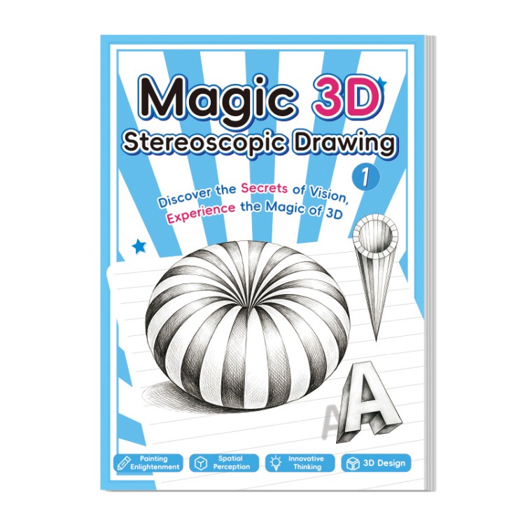 Angliško leidimo 3D stereoskopinių piešinių knyga